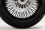 16 x 5.5 Black Rim 52 Fat Mammoth Spoke Rear Wheel BW Tire Harley Touring 09+