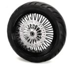 16 x 5.5 Black Rim 52 Fat Mammoth Spoke Rear Wheel BW Tire Harley Touring 09+