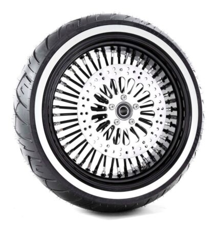 16 x 5.5 Black Rim 52 Fat Mammoth Spoke Rear Wheel WW Tire Harley Touring 09+