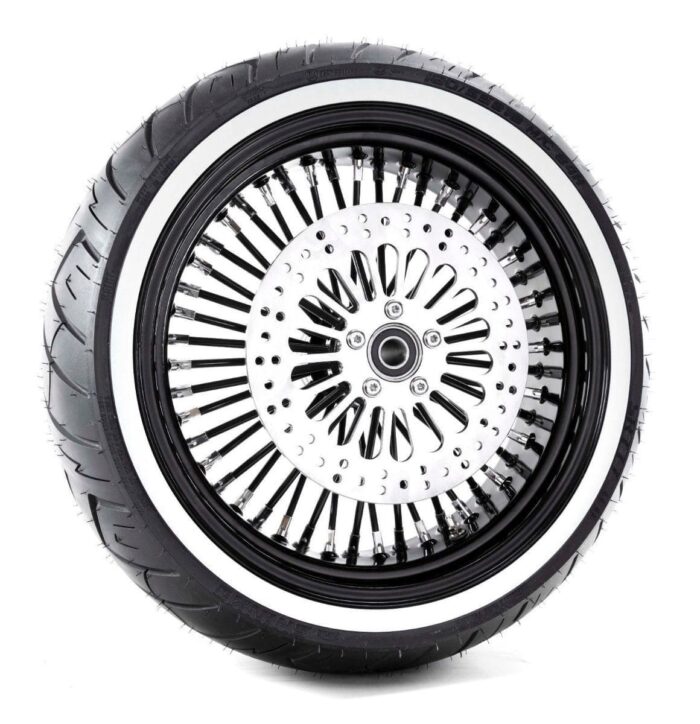 16 x 5.5 Black Rim 52 Fat Mammoth Spoke Rear Wheel WW Tire Harley Touring 09+