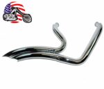 2 1/4" Chrome Big Radius Radius Curves Full Exhaust Drag Pipe System Harley Dyna