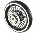 21 3.5 46 Fat King Spoke Black Out Front Wheel Whitewall Tire Harley Touring 08+