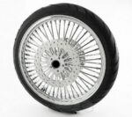 21 3.5 46 Fat King Spoke Front Chrome Rim Blackwall Wheel Tire Package Harley DD