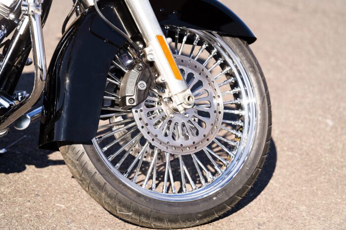 21 3.5 46 Fat King Spoke Front Chrome Rim Blackwall Wheel Tire Package Harley DD