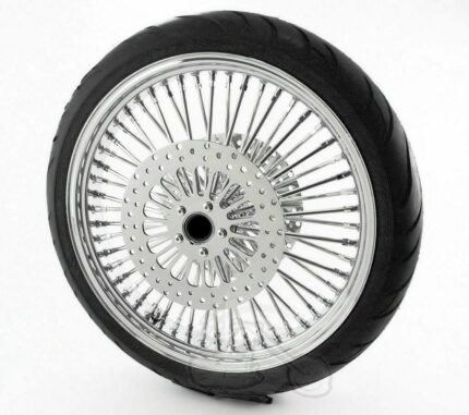 21 3.5 46 Fat King Spoke Front Chrome Rim Blackwall Wheel Tire Package Harley DD