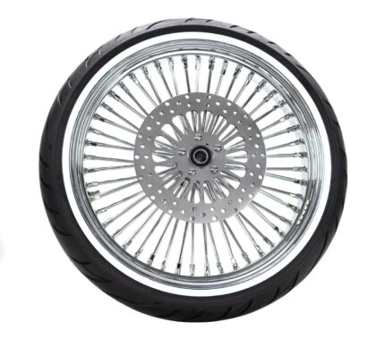 21 3.5 46 Fat King Spoke Front Chrome Rim Whitewall Wheel Tire Package Harley DD
