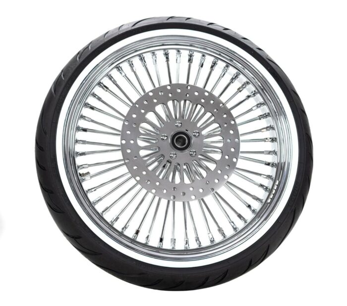 21 3.5 46 Fat King Spoke Front Chrome Rim Whitewall Wheel Tire Package Harley DD