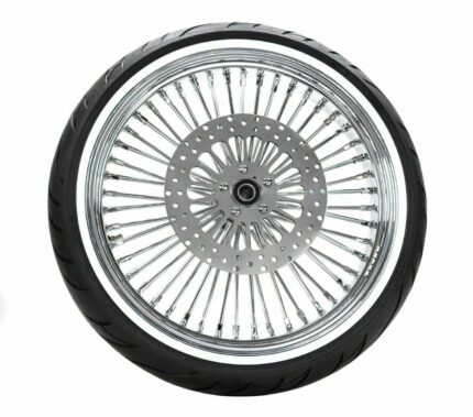 21 3.5 46 Fat King Spoke Front Chrome Whitewall Wheel Tire Package 08+ Harley DD