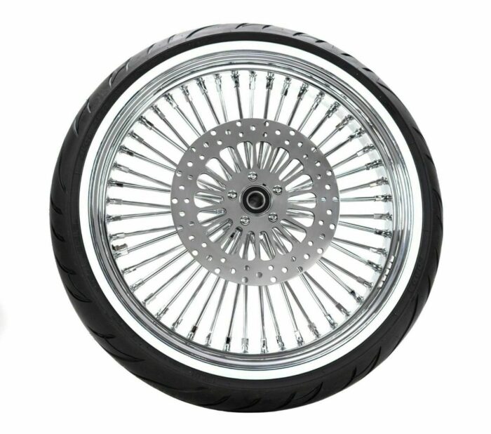 21 3.5 46 Fat King Spoke Front Chrome Whitewall Wheel Tire Package 08+ Harley DD