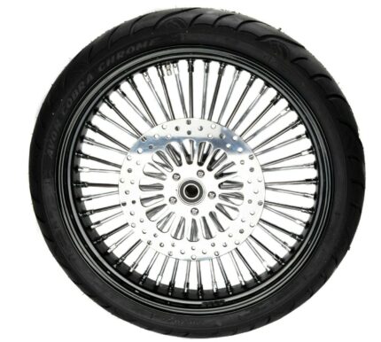 21 3.5 Black 46 Fat Daddy King Spoke Wheel Package BW Dual Disc Harley Touring