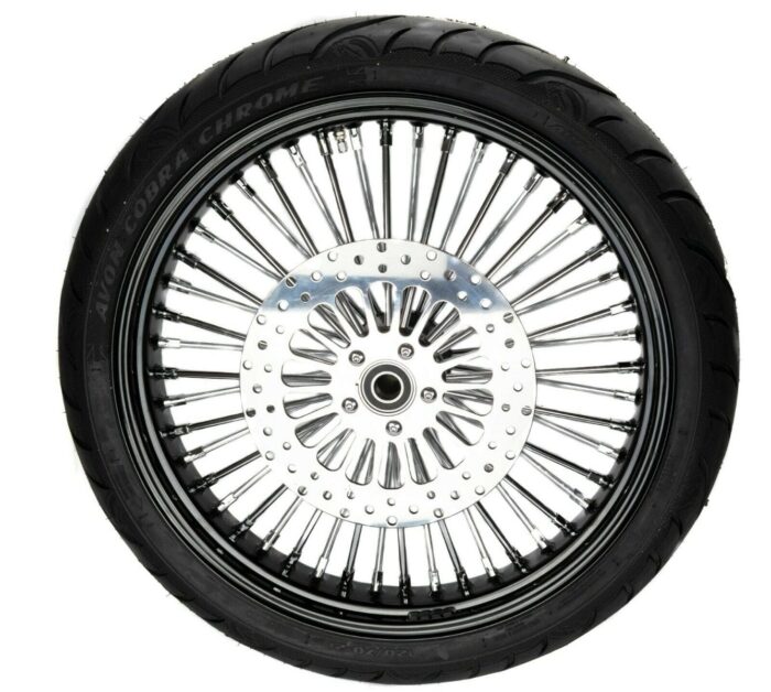 21 3.5 Black 46 Fat Daddy King Spoke Wheel Package BW Dual Disc Harley Touring