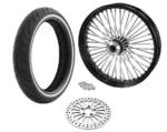 21 3.5 Black 46 Fat King Spoke Front Wheel Rim Package WW SD Single Disc Harley
