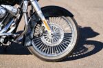 21 3.5 Chrome 46 Fat Spoke Blackwall Front Wheel Package 2008+ Harley with Dual Disc