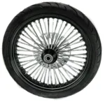 21 x 3.5 Black 46 Fat King Spoke Front Single Disc Wheel Rim Package BW Harley