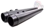 4" Black Megaphone Slip-On Mufflers Exhaust Pipes 95-16 Harley Touring Dresser