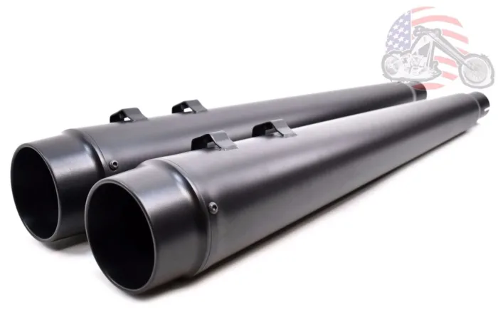 4" Black Megaphone Slip-On Mufflers Exhaust Pipes 95-16 Harley Touring Dresser