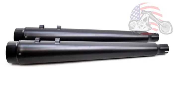 4" Black Megaphone Slip-On Mufflers Exhaust Pipes 95-16 Harley Touring Dresser