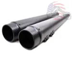 4" Black Megaphone Slip-On Mufflers Exhaust Pipes 95-16 Harley Touring Dresser