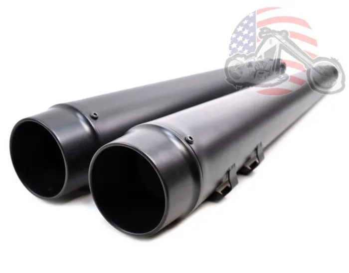 4" Black Megaphone Slip-On Mufflers Exhaust Pipes 95-16 Harley Touring Dresser