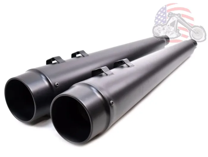 4" Black Megaphone Slip-On Mufflers Exhaust Pipes 95-16 Harley Touring Dresser