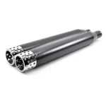 4" Black Swiss Cheese Slip-On Mufflers Exhaust Pipes 2017-2020 Harley Touring