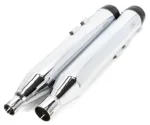 4.5" Chrome Snub Nose Slip-On Mufflers Exhaust Pipes 17-22 Harley Touring Bagger
