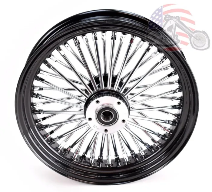 48 King Fat Spoke 16 X 3.5 Front Wheel Black Rim Hub Harley Softail Wide Glide