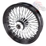 48 King Fat Spoke 16 X 3.5 Front Wheel Black Rim Hub Harley Softail Wide Glide