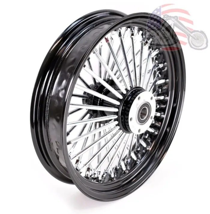48 King Fat Spoke 16 X 3.5 Front Wheel Black Rim Hub Harley Softail Wide Glide