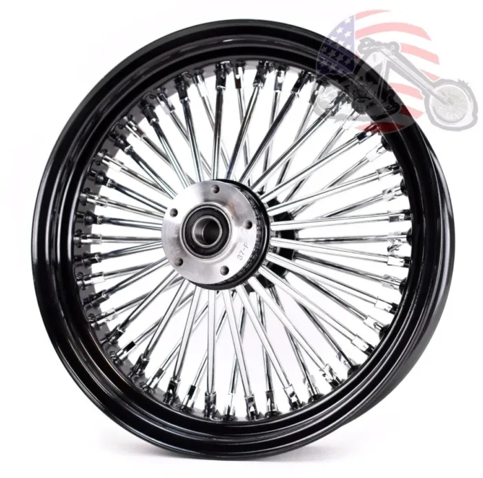 48 King Fat Spoke 16 X 3.5 Front Wheel Black Rim Hub Harley Softail Wide Glide