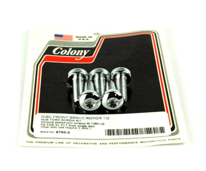 5 New Chrome Front Disk Brake Rotor Bolts Harley Softail Dyna Touring 8793-5