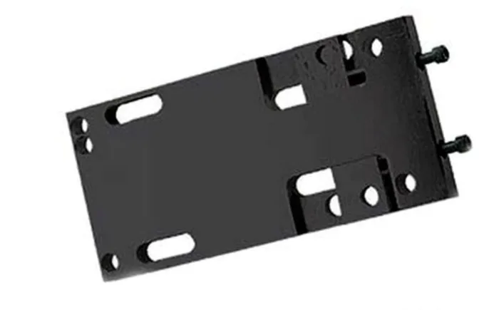 Black Adjustable 4 Four Speed Transmission Trans Plate Mount Harley Big Twin FL