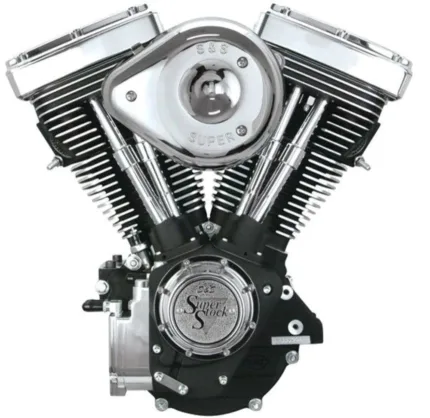 Black & Chrome Complete S&S 80" 1340cc Evolution Evo Motor Engine Carb Ignition
