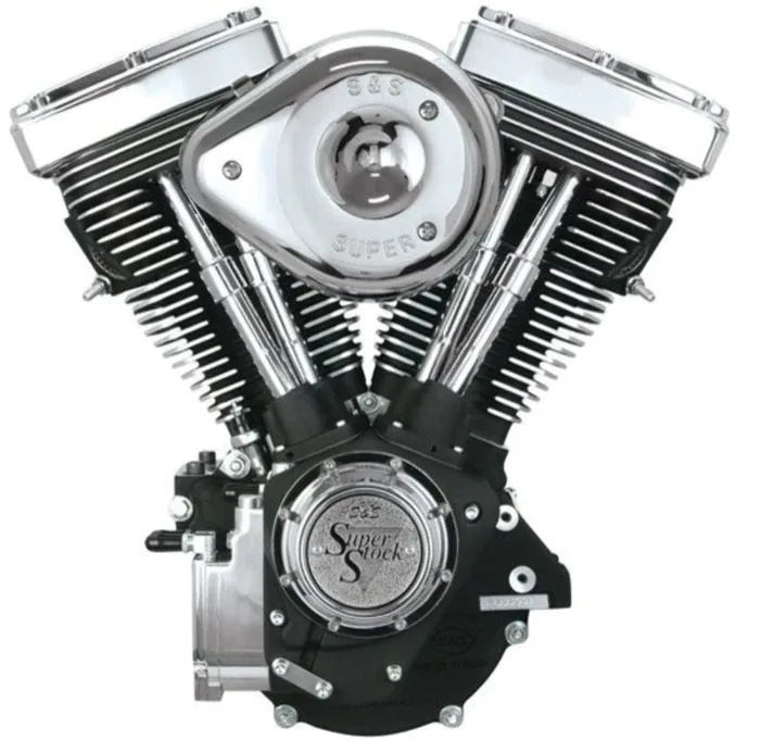 Black & Chrome Complete S&S 80" 1340cc Evolution Evo Motor Engine Carb Ignition