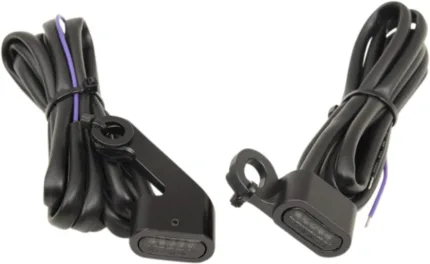 Black LED Handlebar Mirror Marker Lights Smoke Lens 04-19 Sportster Harley
