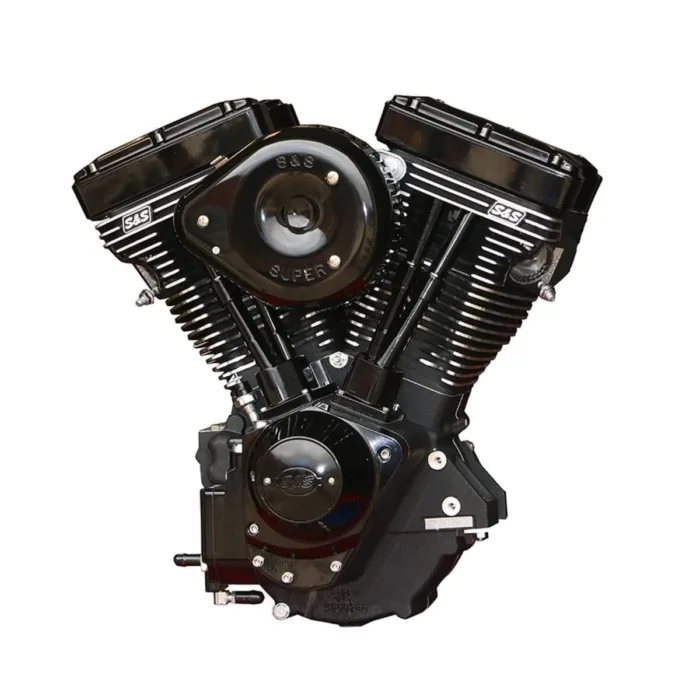 Black S&S V124 124" Evolution Evo Motor Engine Harley Softail Dyna Touring FXR
