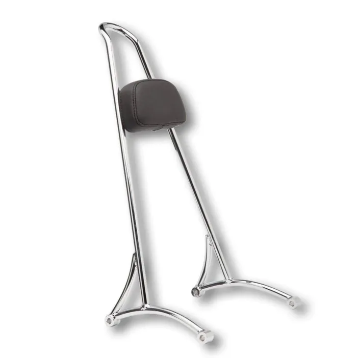 Burly Chrome Tall Sissy Bar Pad Backrest Harley Sportster XL 1994-2003 883 1200
