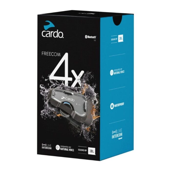 Cardo Duo 4-way Freecom Bluetooth Headset Waterproof Intercom Helmet Mount