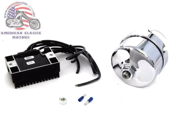 Chrome Generator Alternator 12 Volt 17 Amp Conversion Kit Harley Ironhead Servi
