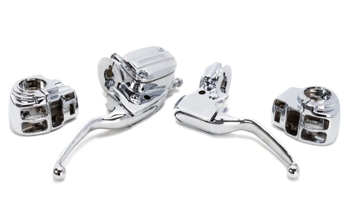 Chrome Handlebar Controls + Switch Housings Chrome Harley Touring Bagger 08-13