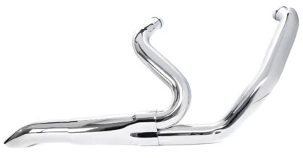 Chrome High Output Adjustable 2 into 1 Exhaust Pipe Header Harley Touring Bagger