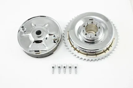 Chrome Rear Mechanical Brake Kit 1936-1957 Harley Shoes Backing Plate Drum Rigid