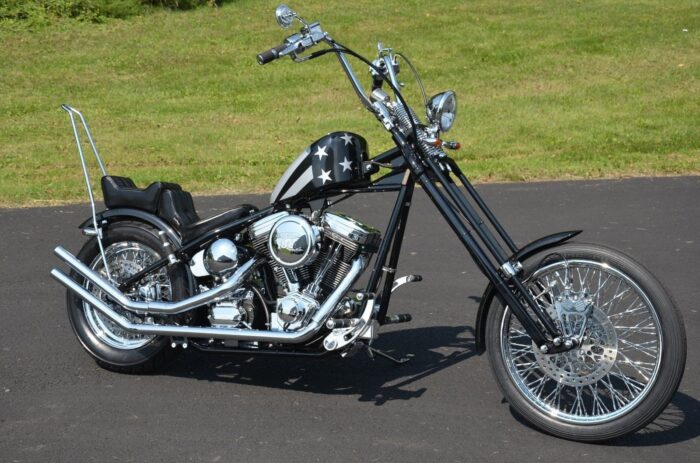 Chrome Round 33" Tall Sissy Bar Harley Chopper Bobber Rigid 6" Rear Flat Fender