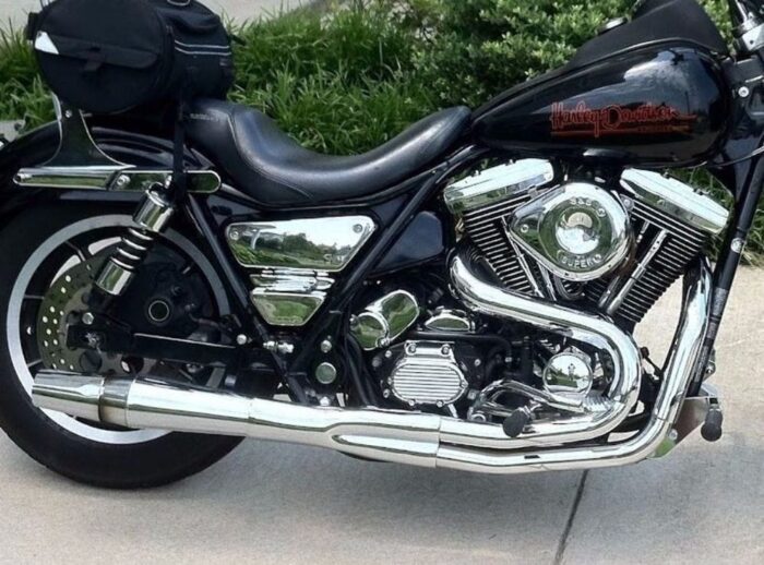 Chrome Thunderheader 2 into 1 2:1 Heat Shield Set 3 For Dyna FXR Exhaust Pipe