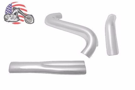 Chrome Thunderheader 2 into 1 2:1 Heat Shield Set 3 For Dyna FXR Exhaust Pipe