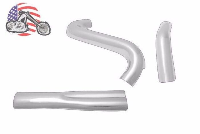 Chrome Thunderheader 2 into 1 2:1 Heat Shield Set 3 For Dyna FXR Exhaust Pipe