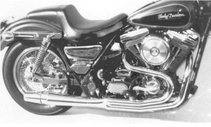 Chrome Thunderheader 2 into 1 Exhaust System Pipe 87-94 Harley FXR Mid Controls