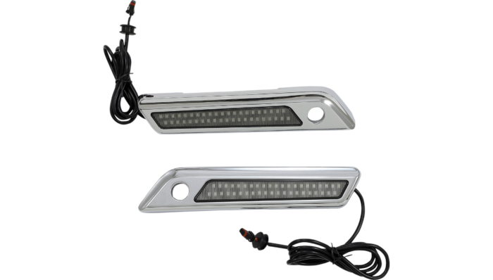 Custom Dynamics Saddlebag Latch Dual Light Smoke Chrome Set Harley Touring 14-23
