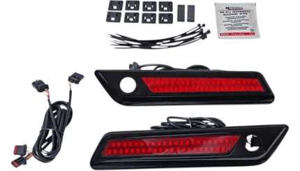 Custom Dynamics Saddlebag Latch Dual Lights Red Black Pair Harley Touring 14-23
