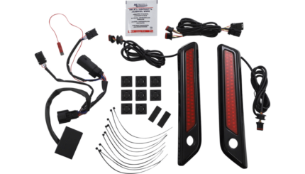 Custom Dynamics Saddlebag Latch Dual Lights Red Black Pair Harley Touring 2014+
